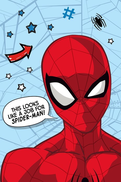 Kocyk z mikrofibry 100x150 Spider-man niebieski czerwony JF23