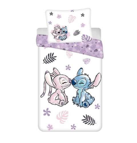 Pościel bawełniana 140x200 Lilo i Stitch biała fioletowa poszewka 70x90 August 23 Pościel bawełniana 140x200 Lilo i Stitch biała fioletowa poszewka 70x90 August 23