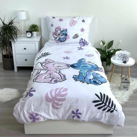 Pościel bawełniana 140x200 Lilo i Stitch biała fioletowa poszewka 70x90 August 23 Pościel bawełniana 140x200 Lilo i Stitch biała fioletowa poszewka 70x90 August 23