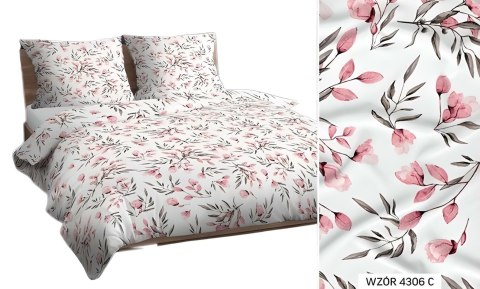 Poszewka bawełniana 40x40 biała różowa brązowa kwiatki 4306 C bawełna Max Poszewka bawełniana 40x40 biała różowa brązowa kwiatki 4306 C bawełna Max