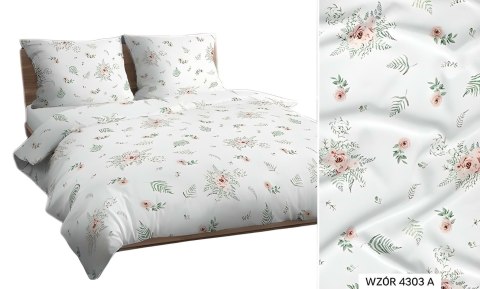 Poszewka bawełniana 40x40 biała zielona morelowa liście kwiatki 4303 A bawełna Max Poszewka bawełniana 40x40 biała zielona morelowa liście kwiatki 4303 A bawełna Max