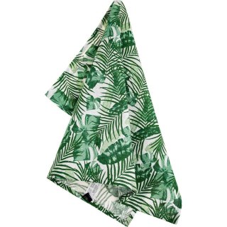 Ścierka kuchenna 45x65 Jungle biała zielona liście bawełniana I 23