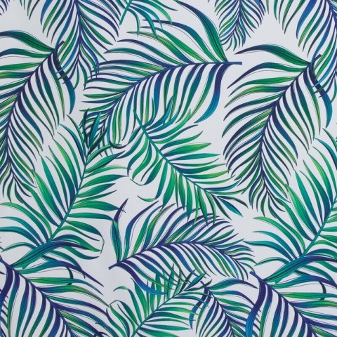 Zasłona 140x250 Palms liście turkusowa zielona gotowa na przelotkach